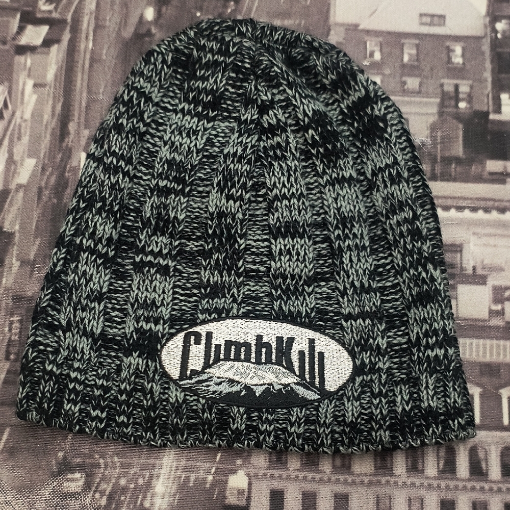 ClimbKnit Black and Gray Women's Beanie